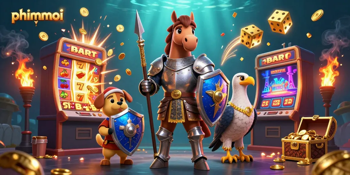 Win big with phimmoi in an epic medieval casino scene filled with vibrant game elements.