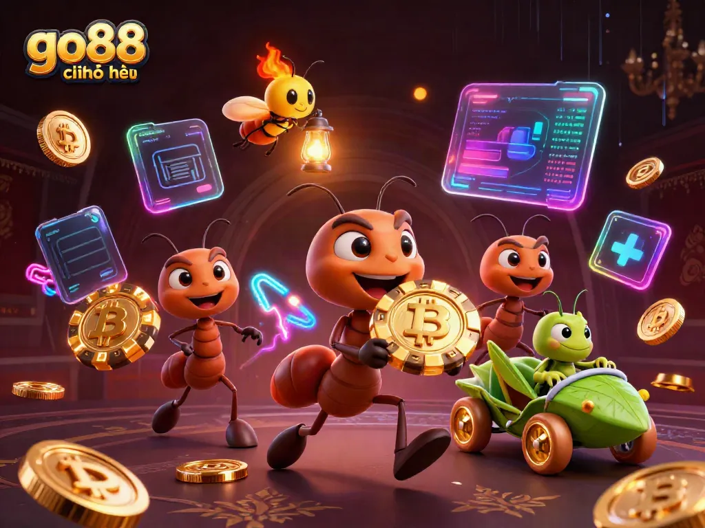 Unleashing winning strategies at go88 chính thức with vibrant ants on a casino heist.